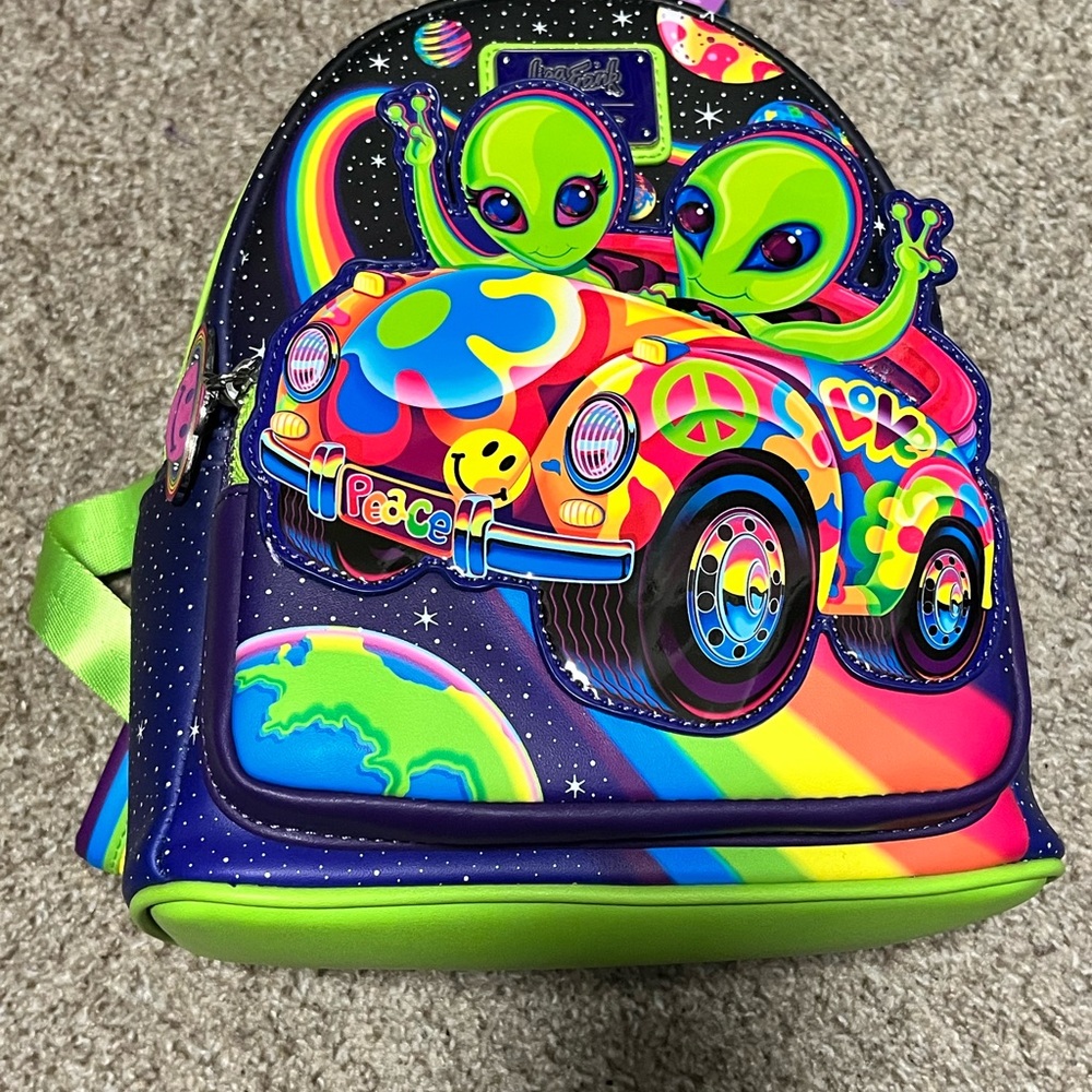 Loungefly Lisa Frank Cosmic Alien Ride mini backpack. NWT